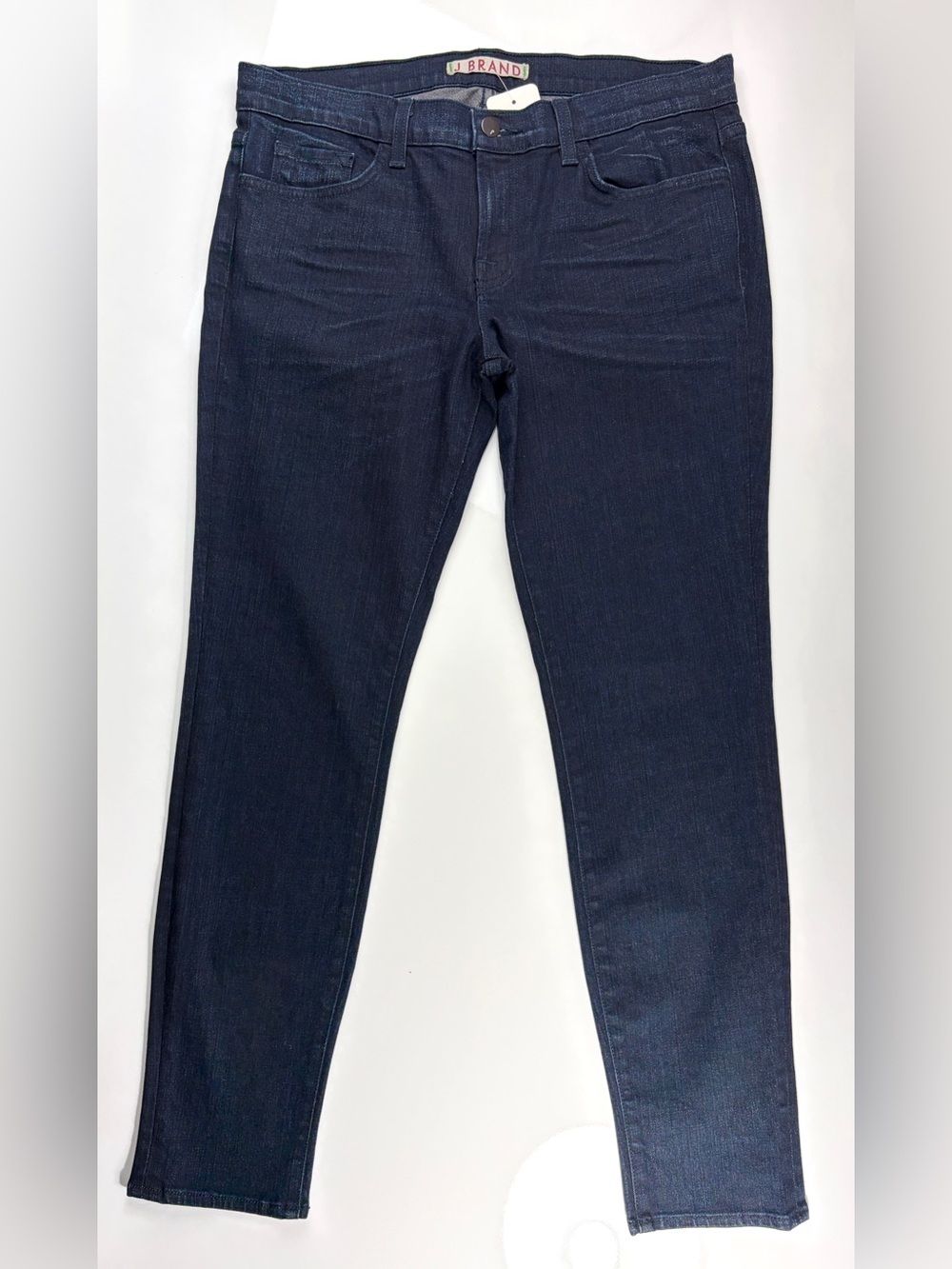 J Brand Dark Blue Cotton Stretch Slub Denim “Skinny Shark” Jeans, Sz 31